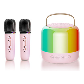 Altavoz Karaoke Con 2 Microfonos Inalambrico 1009701-rosa Altavoz Karaoke Con 2 Microfonos Inalambrico 1009701-rosa