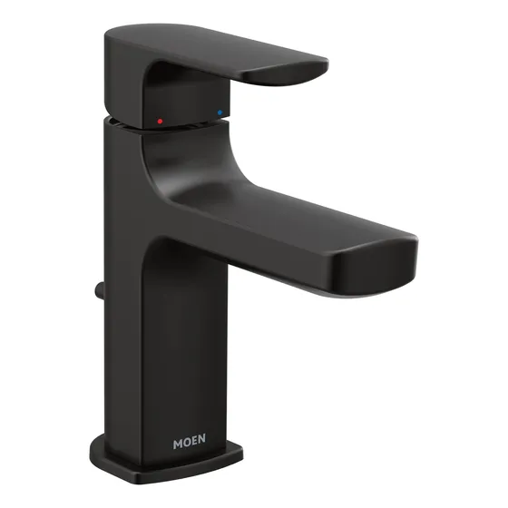 Baño Una Sola Manija Color Negro Mate Montaje Drenaje 6900bl