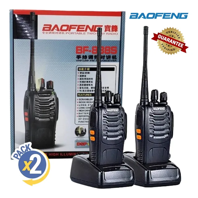Pack 2 Radio Walkie Talkie Baofeng Bf-888s 5 Km Recargables