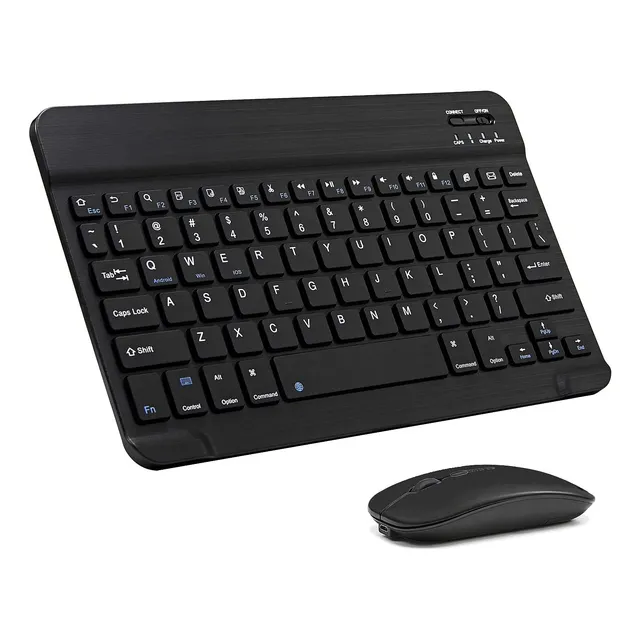 Kit Teclado + Mouse Ultra-slim Portatil Con Bluetooth Negro
