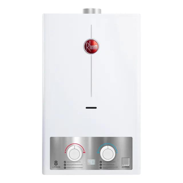 Calentador de agua Rheem instantáneo 8 lts/min a gas LP 1 servicio plus