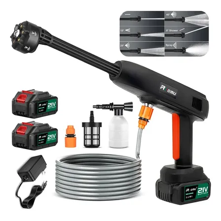 Lavadora Lava Jato Portátil Pressão 2 Baterias Profissional Preto 110/127/220v 60 Hz