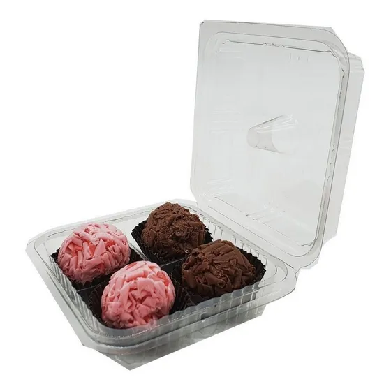 Embalagem Plástica P/ 4 Brigadeiros/docinho Blister C/ 200un
