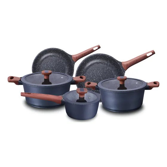 Conjunto Titanium Mta Jogo 5 Panelas Revestimento Cerâmico Cinza