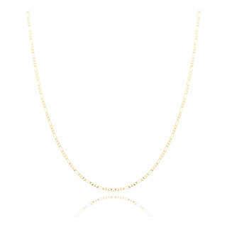 Cadena Figaro Eslabon 3x1 2mm, Laminado De 18k Unisex Cadena Figaro Eslabon 3x1 2mm, Laminado De 18k Unisex