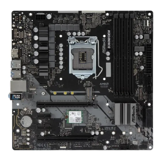 Motherboard Asrock B360m Oem para Procesadores Intel de 8va y 9na Generación
