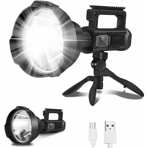 Genérica P70 XL PRO 1000mt 30000 Lumens Linterna Recargable Lámpara Light Foco+trípode Color de la linterna Negro Color de la luz Frío