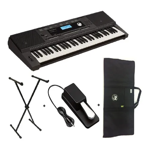 Teclado Roland Ex20a + Capa + Pedal Sustain C/ Cor Preto 127/220v