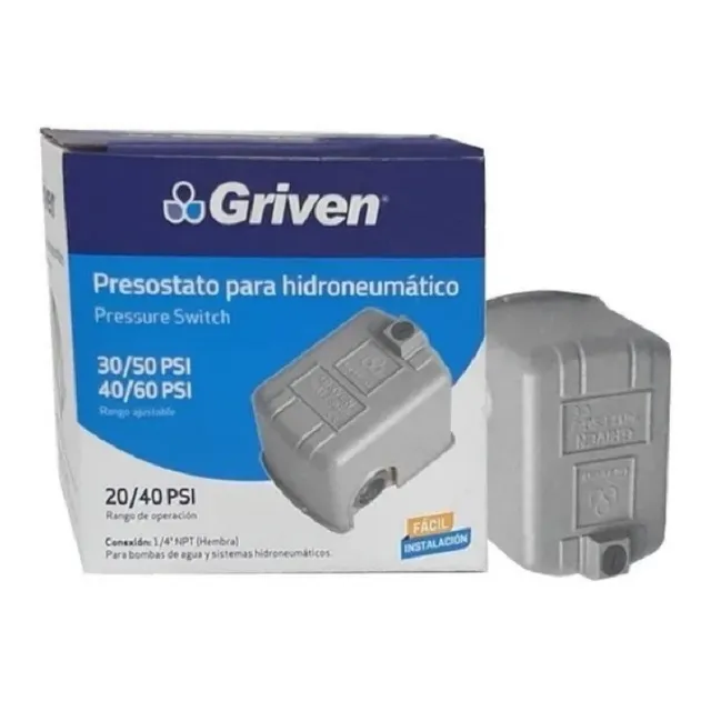 Presostato Griven 30/40 Psi 40/60 Psi Griven Rango 20/40 Psi