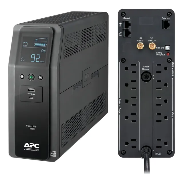 Ups 1100va 1kva 1000va Apc Back Pro Br1100m2-lm 600w 120v 10tomas