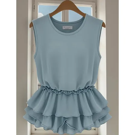 Blusa Mujer Polera Celeste