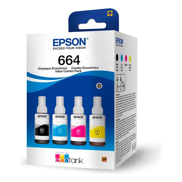 Botella De Tinta Epson T664520-4p Cmyk X4
