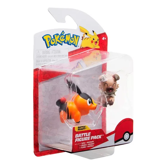 Pokémon Figura De Batalla Coleccionable Tepig Y Rockruff