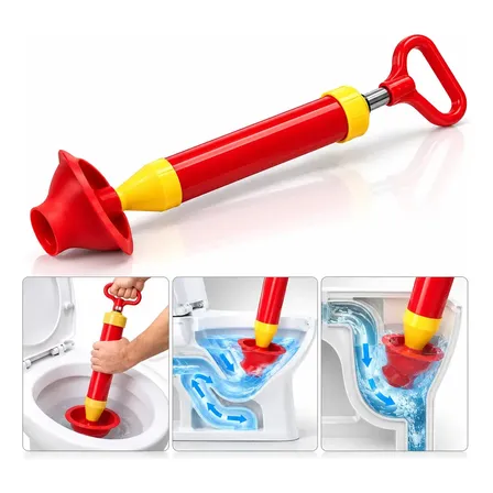 Desentupidor Manual De Alta Pressão Para Vaso Sanitário Pia De Cozinha Ralo Tubulação Lavatórios Cano Sucção 46 cm Privada Banheiro Ventosa Borracha