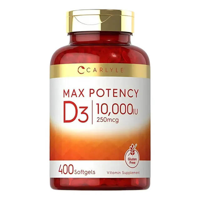 Vitamina D3 10,000iu Carlyle 400 Softgels Sabor Sin Sabor
