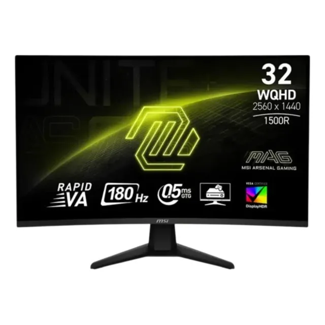 Monitor Gamer Msi Mag 32cq6f, 32 Curvo Wqhd, 180hz, Va