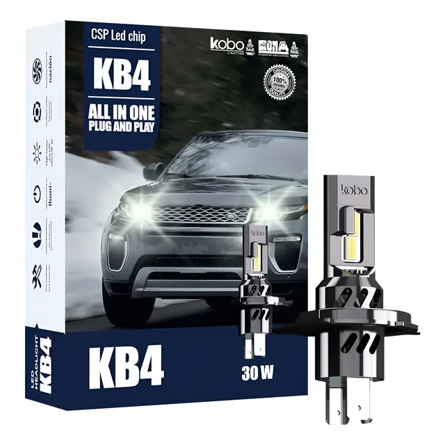 Kit Focos Led Kb4 Chip Csp 12v 30,000 Lm H4 H7 H11 Auto Moto
