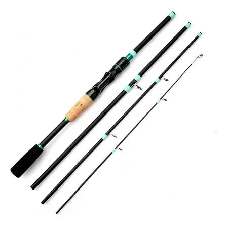 Vara De Pesca Carbono 1,8 M 4 Partes Ação Rápida 1.8m Spinning Rod