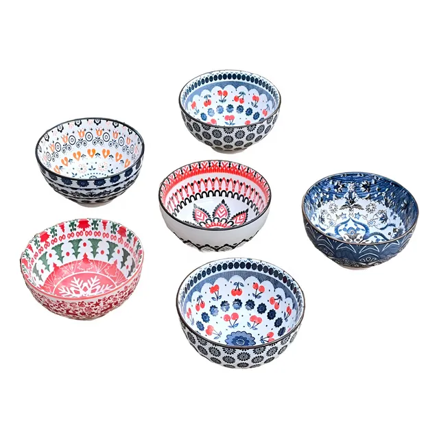 Juego Modelo 15 De 6 Mini Bowls Cerámica Salsa Ø9cm X A5cm
