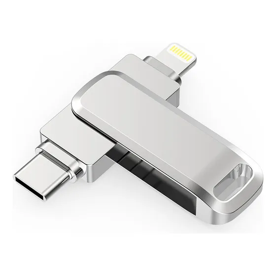 Memoria Usb3.0 64gb 2 En 1 Para iPhone iPad Y Tipo-c Otg