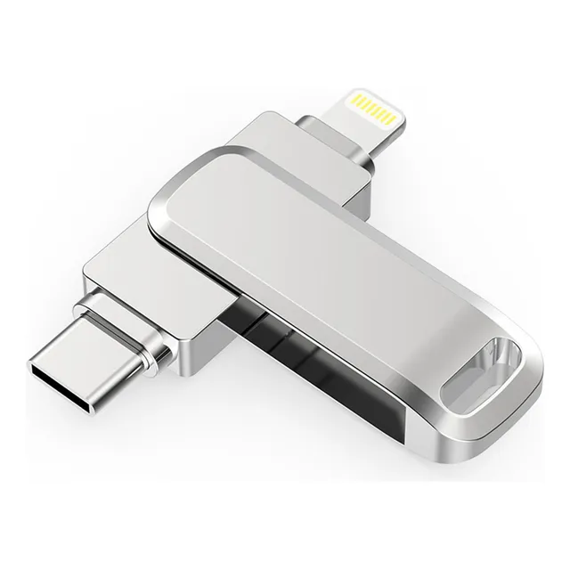 Memoria Usb3.0 64gb 2 En 1 Para iPhone iPad Y Tipo-c Otg