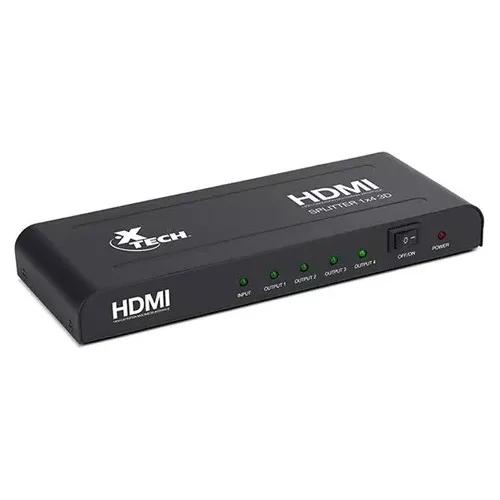Splitter De Video Hdmi Xha-410 1080p 1 Entradas A 4 Salidas 