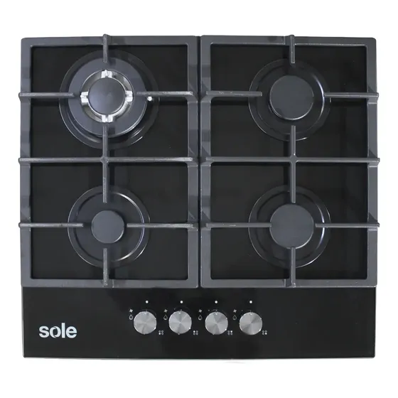 Sole Cocina Empotrable Gas 4 Hornillas 60cm Solco045v2 Color Negro | Cuotas sin interés
