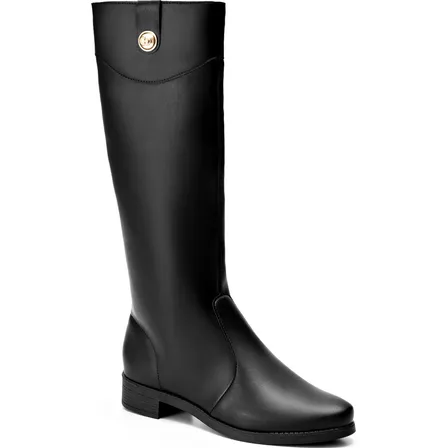 Bota Feminina Lumiss Montaria Salto Rasteira Cano Alto