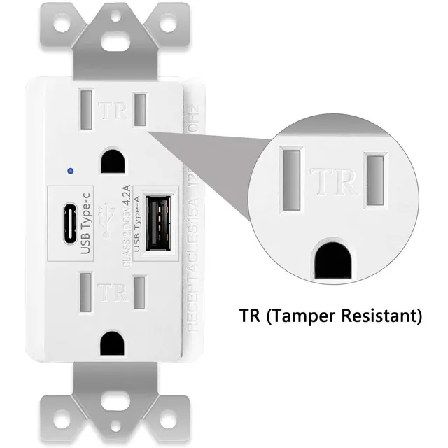 Greencycle - 2 Puertos Usb De Alta Potencia De 4,2 A, Tipo C