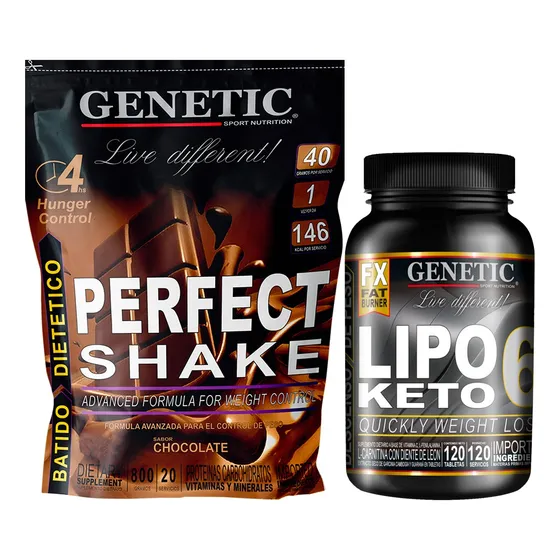 60 Días Quemagrasa Lipo 6 Batido Dieta Perfect Shake Genetic
