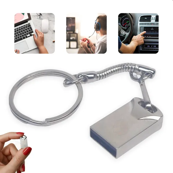 Pen Drive 128gb Mini Chaveiro Usb Metal Resistente Rápido
