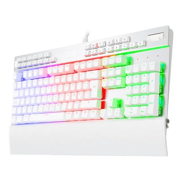 Teclado Mecánico Gamer Redragon Yama Blanco Rgb K550 Español Idioma Español Latinoamérica