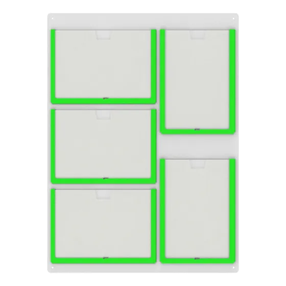 Mural De Avisos Gestão Mdf 5 Displays Hor/vert A4 Colorido