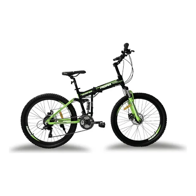 Bicicleta Klamp Monk Plegable De Doble Suspension Color Verde/Negro