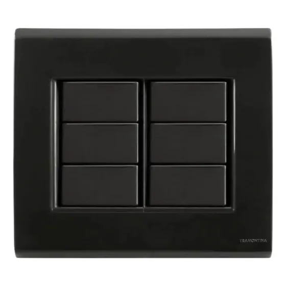 Kit Conjunto E Placa Tramontina Liz 4x2 E 4x4 Preto Grafite