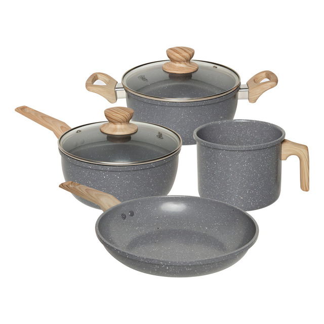Jogo De Panela 4 Peças Indução Antiaderente Dark Grey Oster Cor Cinza-escuro Jogo De Panela 4 Peças Indução Antiaderente Dark Grey Oster Cor Cinza-escuro