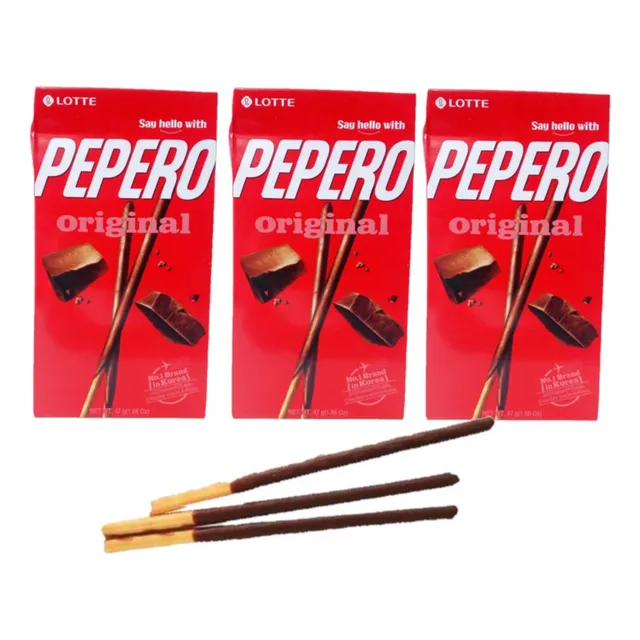 Pack 3u Pepero Galleta Vainilla Con Chocolate 32g Lotte