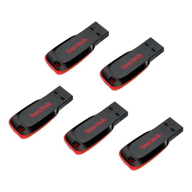 Memoria Usb 2.0 Sandisk Z50 Cruzer Blade 32gb 5 Piezas Color Negro Liso