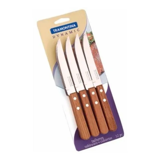 Cuchillo de asado mesa Dynamic Tramontina 12 unidades color Marrón