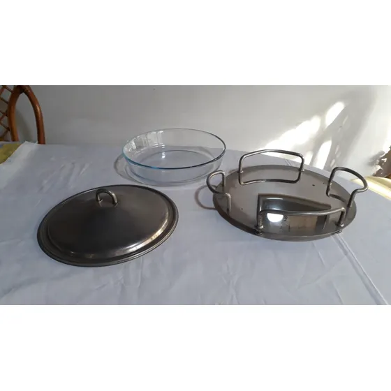 Molde Refractario Con Bandeja Y Tapa De Acero Inoxidable