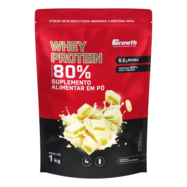 Whey Concentrado 1kg Growth Supplements - Chocolate Branco Whey Concentrado 1kg Growth Supplements - Chocolate Branco