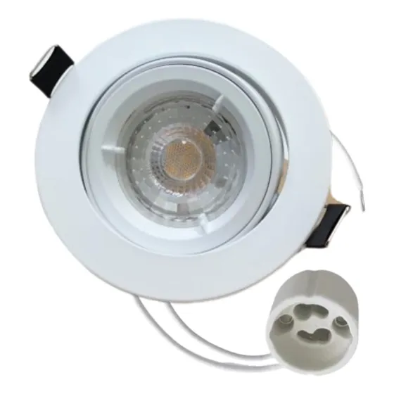Spot Movible Direccionable Blanco Aluminio Completo Lummina