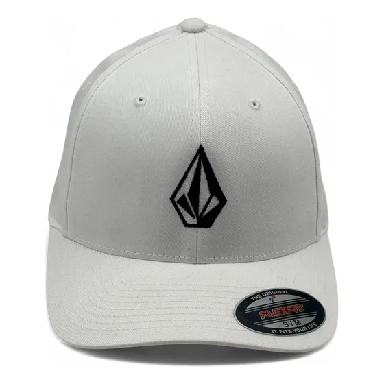 Gorra Marca Volcom, Modelo Full Stone Flex Blanco Cerrada