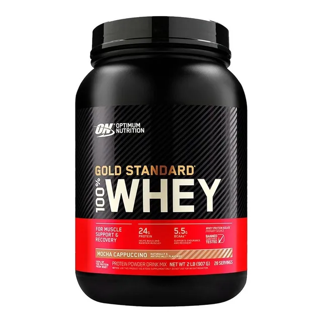 Suplemento Optimum Nutrition Proteína Gold Standard 100% Whey sabor mocha cappuccino 2lb