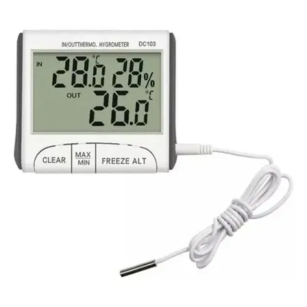 Termômetro Digital Geladeira Freezer Frio Umidade Culinário Branco