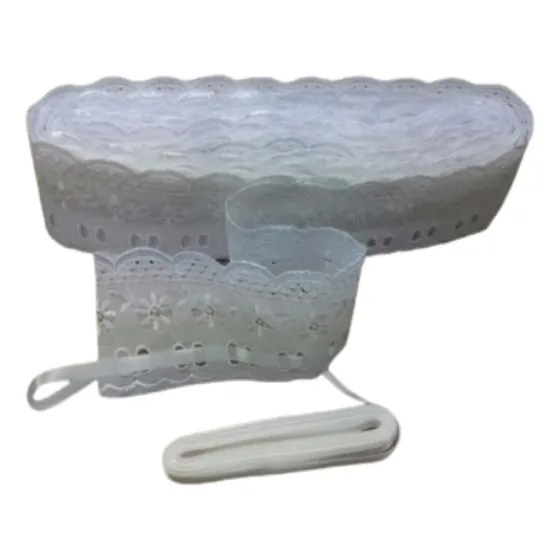 4 Mts Passa Fita Bord.inglês Largo 5 Cm + 4 Fita Cetim   #