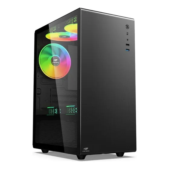 Gabinete Gamer C3tech Mt-g200bk Preto Com 3 Fans 120mm