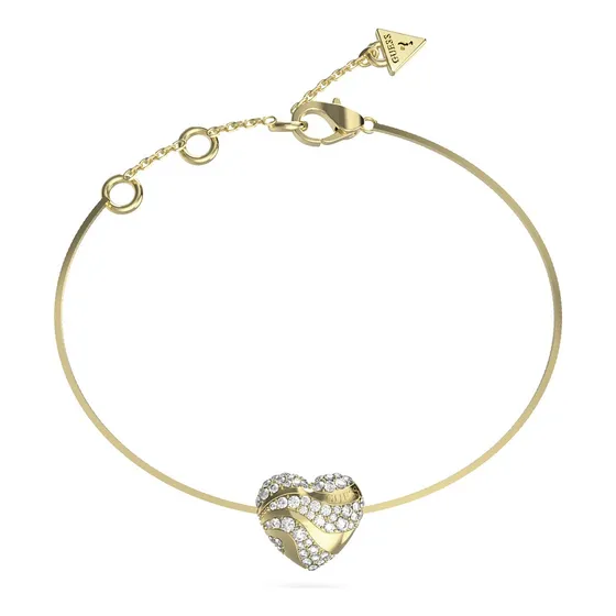 Pulsera Guess Corazon Mujer In My Heart Color Dorado Diámetro 8 Cm Largo 18 Cm
