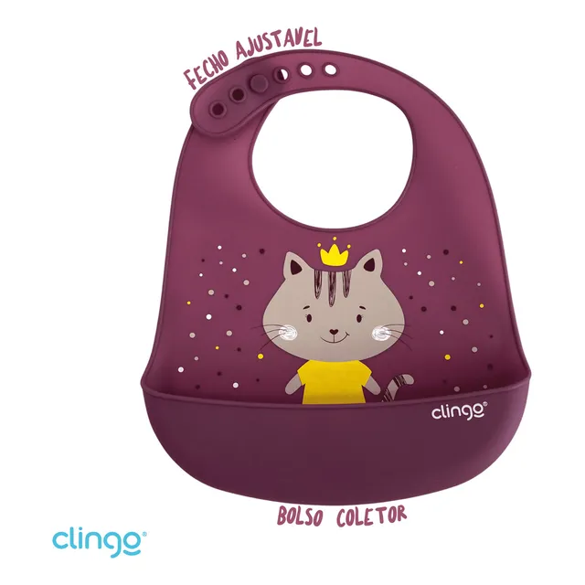 Babador De Silicone Milky Com Bolso Coletor Multicor Clingo Babador De Silicone Milky Com Bolso Coletor Multicor Clingo
