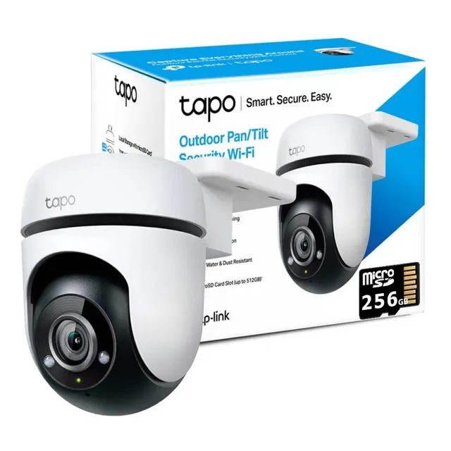 Camara Exterior 360° Wifi Ptz Tp-link Tapo C500 + Sd 256 Gb